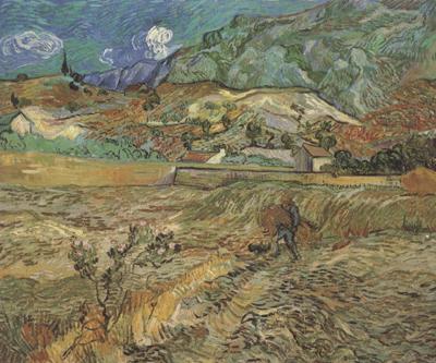 Enclosed Wheat Field with Peasant (nn04), Vincent Van Gogh